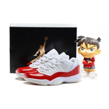 New Air Jordan 11 Low White Varsity Red-Black and WoSize 528895-102 Shoes